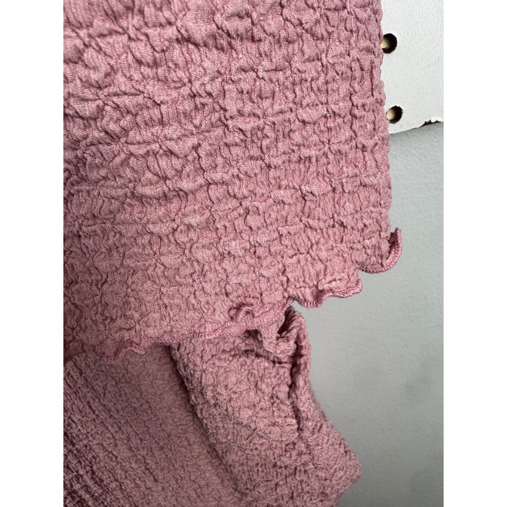 A New Day Pink Textured Popcorn Knit Side Ruched Top 1X G9K045 - Picture 6 of 7